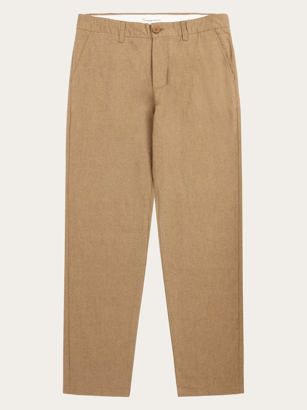 KnowledgeCotton Apparel - MEN CHUCK regular flannel chino pants Pants 1484 Apple Cinnamon