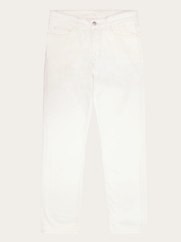 KnowledgeCotton Apparel - MEN CHUCK regular garment dyed 5-pocket pant - GOTS/Vegan Denim jeans 1387 Egret