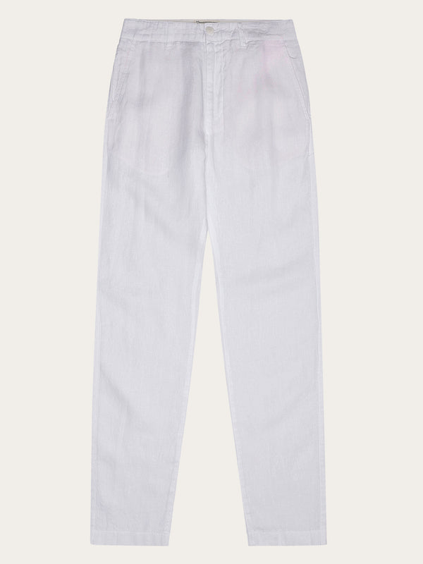 KnowledgeCotton Apparel - MEN CHUCK regular linen pants - GOTS/Vegan Pants 1010 Bright White