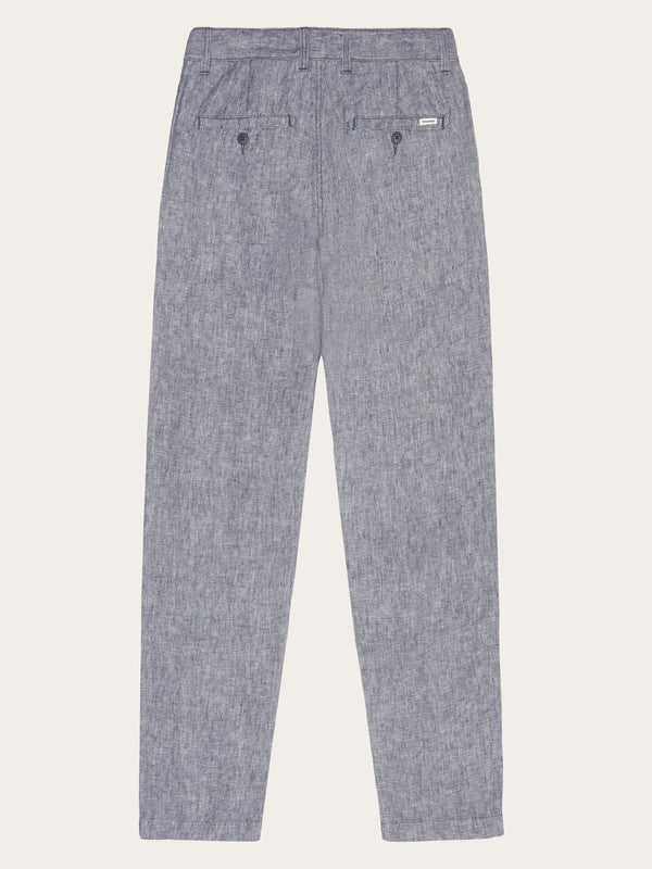 KnowledgeCotton Apparel - MEN CHUCK regular linen pants - GOTS/Vegan Pants 1226 Vintage Indigo