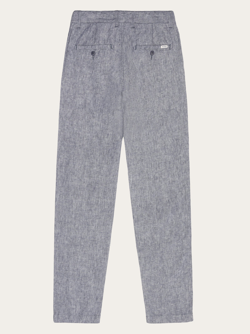 KnowledgeCotton Apparel - MEN CHUCK regular linen pants - GOTS/Vegan Pants 1226 Vintage Indigo