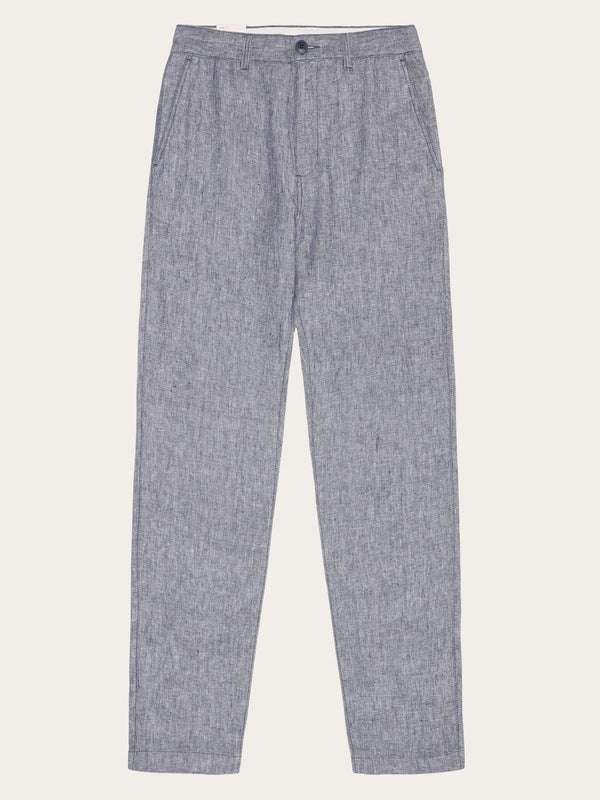 KnowledgeCotton Apparel - MEN CHUCK regular linen pants - GOTS/Vegan Pants 1226 Vintage Indigo
