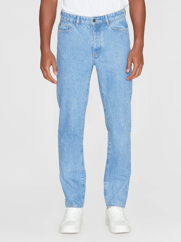 KnowledgeCotton Apparel - MEN CHUCK regular straight denim jeans bleached stonewash REBORN™ Denim jeans 3050 Bleached Stonewash