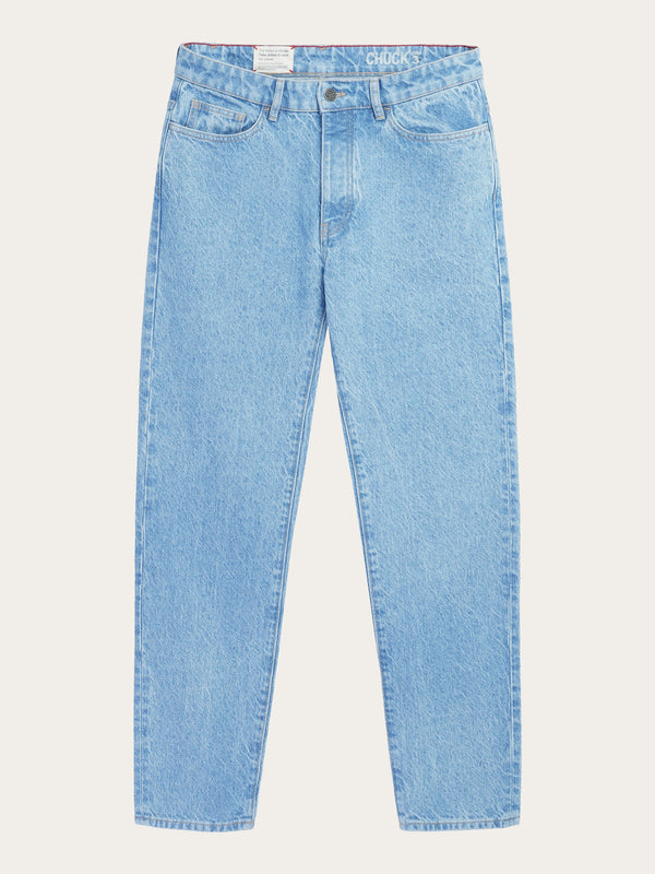 KnowledgeCotton Apparel - MEN CHUCK regular straight denim jeans bleached stonewash REBORN™ Denim jeans 3050 Bleached Stonewash