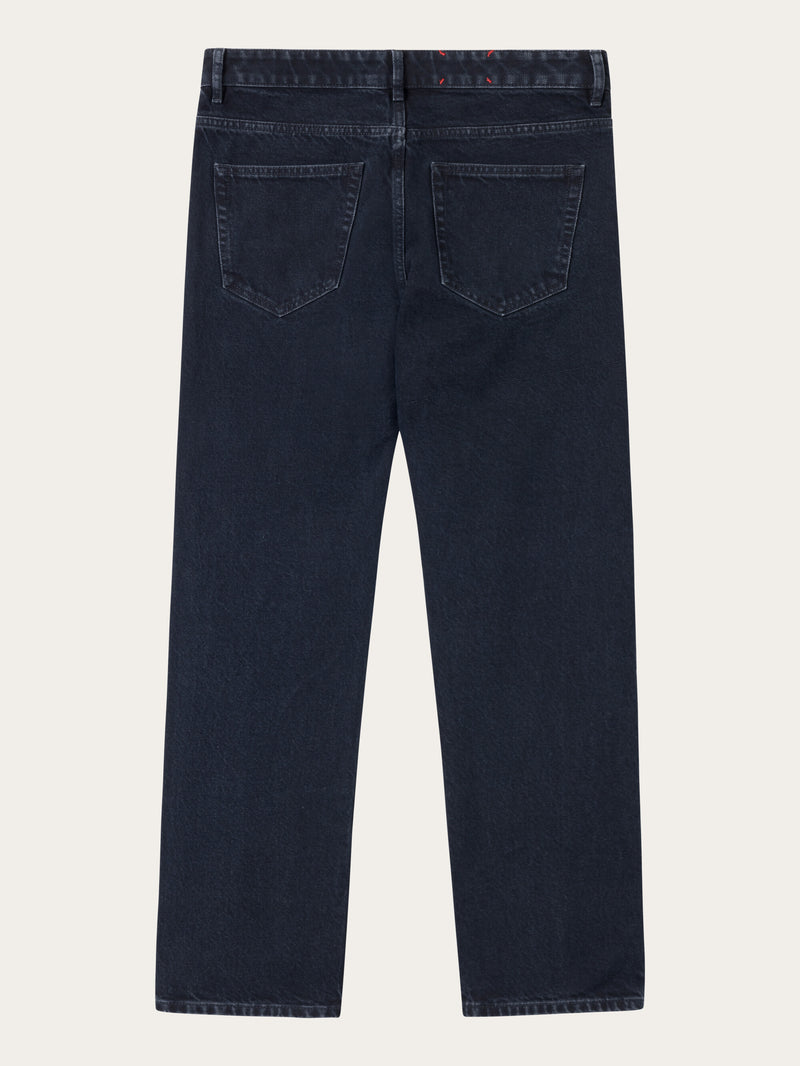 KnowledgeCotton Apparel - MEN CHUCK regular straight denim jeans overdyed black REBORN™ Denim jeans 3053 Overdyed Black