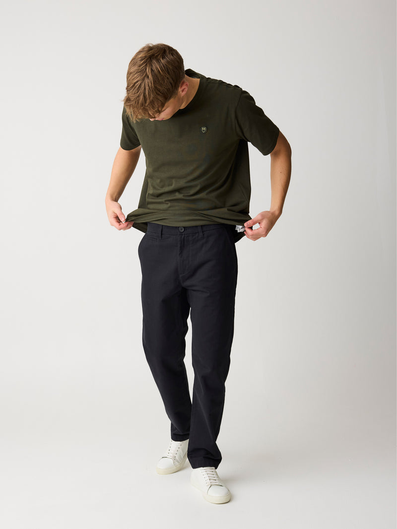 KnowledgeCotton Apparel - MEN CHUCK regular twill chino pants Pants 1300 Black Jet