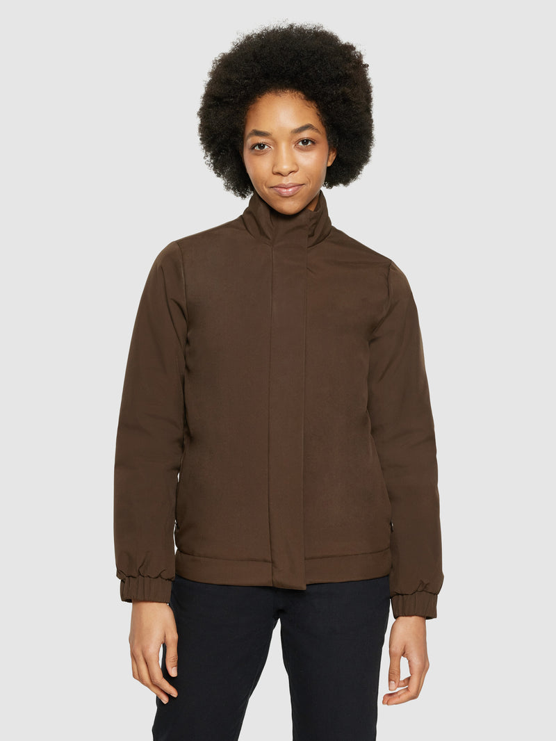 KnowledgeCotton Apparel - WMN CLIMATE SHELL™ short jacket - GRS/Vegan Jackets 1243 Demitasse (brown)
