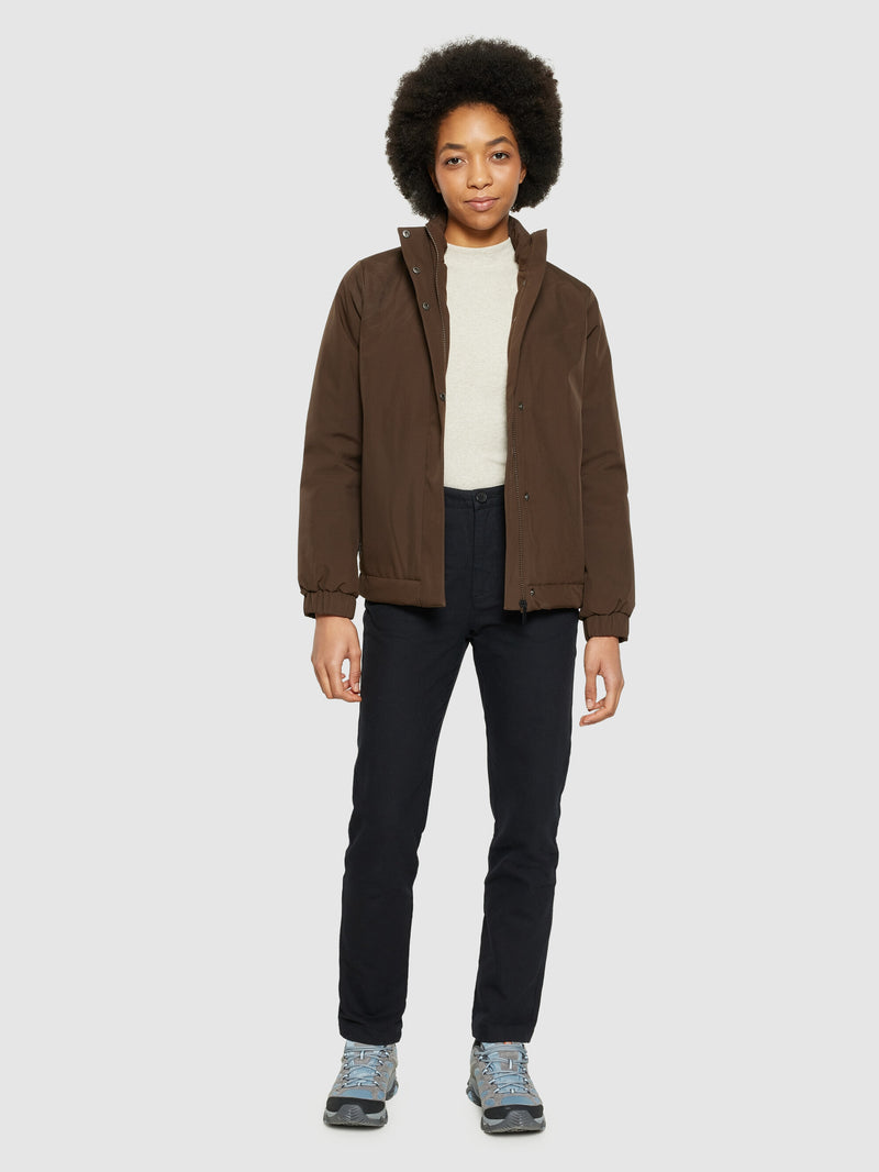 KnowledgeCotton Apparel - WMN CLIMATE SHELL™ short jacket - GRS/Vegan Jackets 1243 Demitasse (brown)