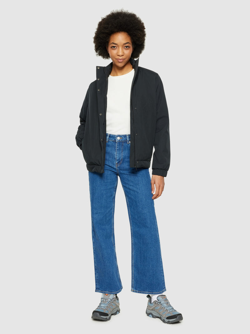 KnowledgeCotton Apparel - WMN CLIMATE SHELL™ short jacket - GRS/Vegan Jackets 1300 Black Jet