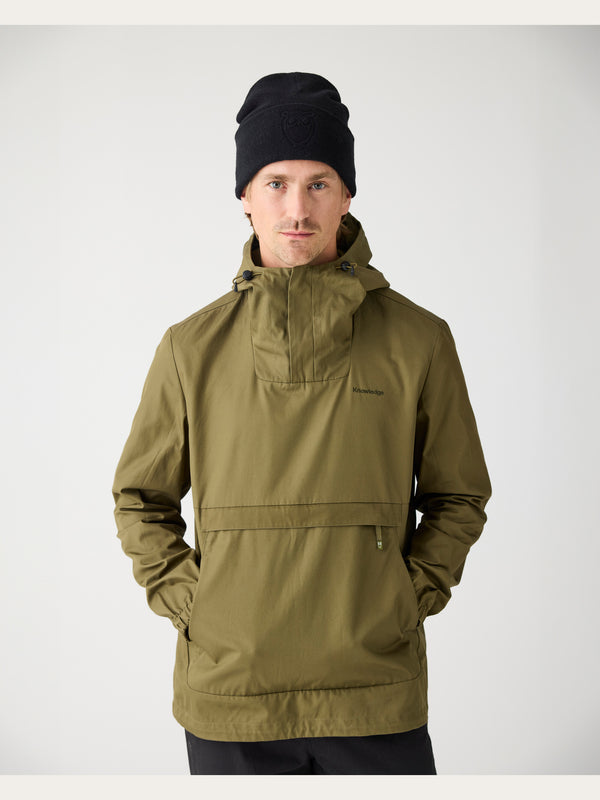 KnowledgeCotton Apparel - UNI Canvas anorak Jackets 1068 Burned Olive