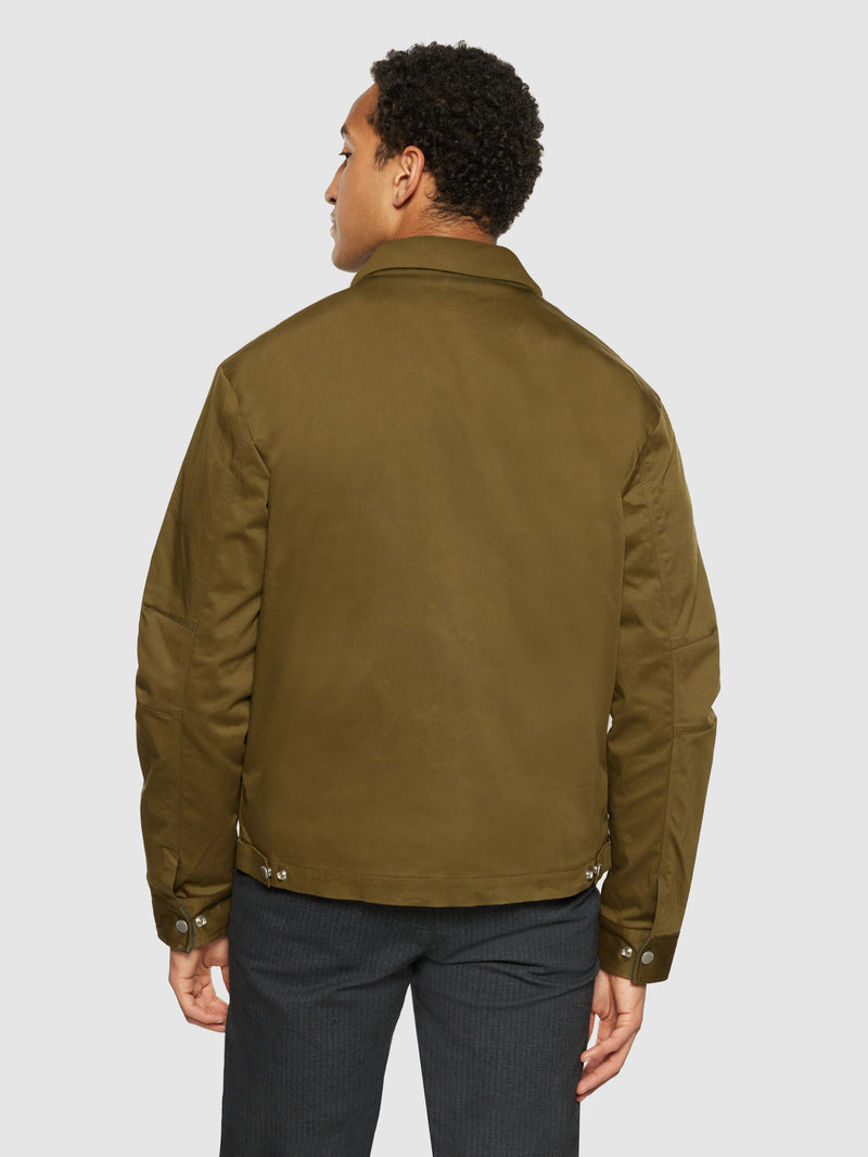 KnowledgeCotton Apparel - MEN Canvas bomber jacket - GOTS Jackets 1100 Dark Olive