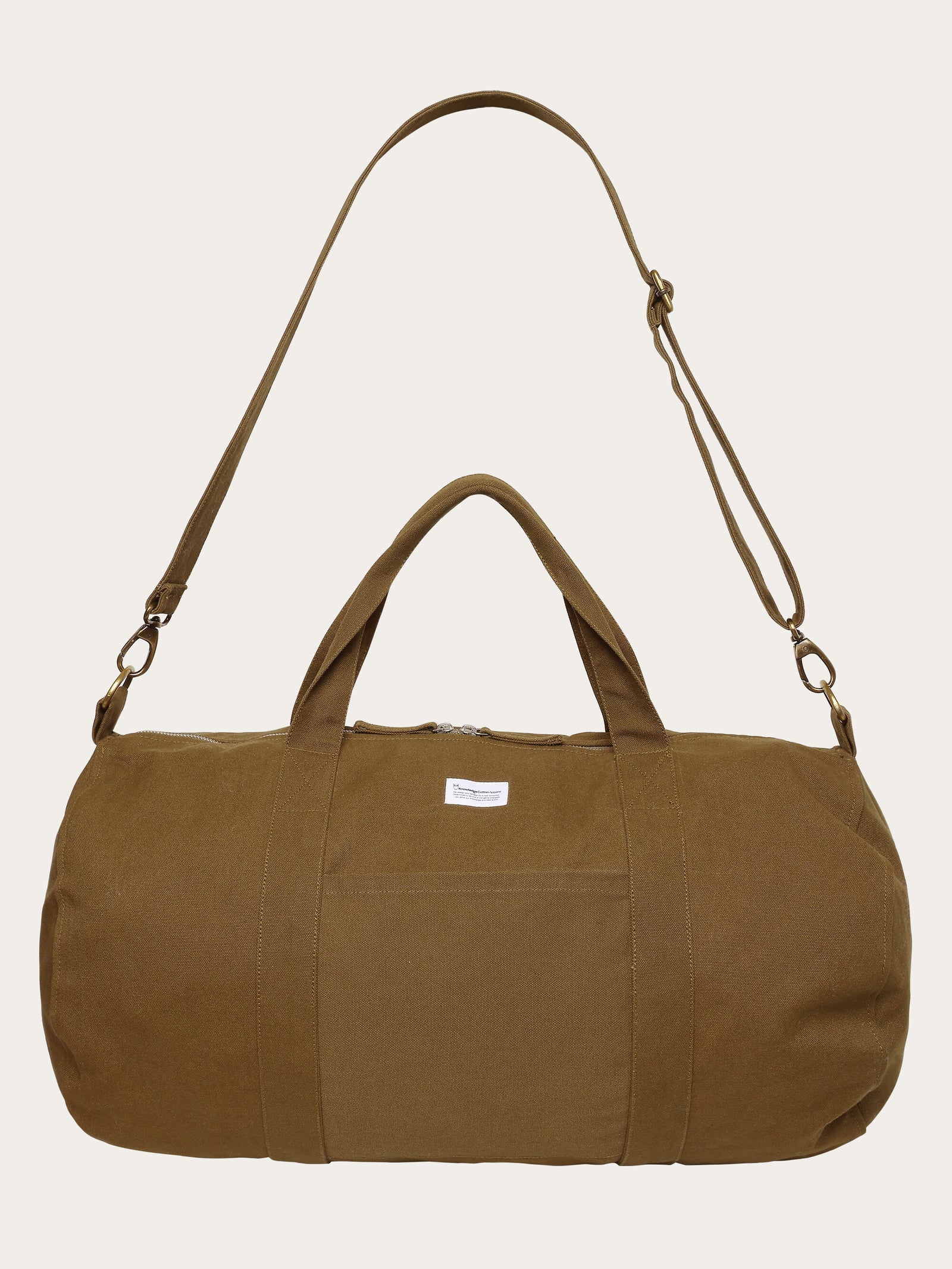 Canvas duffel bag 45L GOTS Vegan Dark Olive von KnowledgeCotton Apparel kaufen