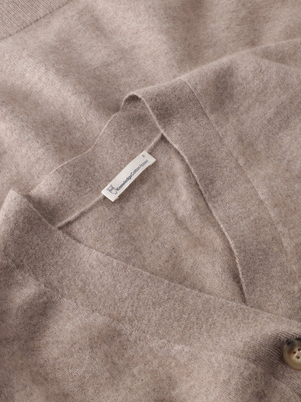 KnowledgeCotton Apparel - WMN Cashmere Crew Neck Cardigan RWS Knits 1336 Kelp melange