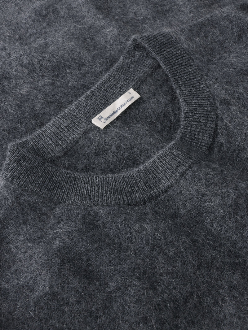 KnowledgeCotton Apparel - WMN Cashmere Crew Neck Knit RWS Knits 1073 Dark Grey Melange