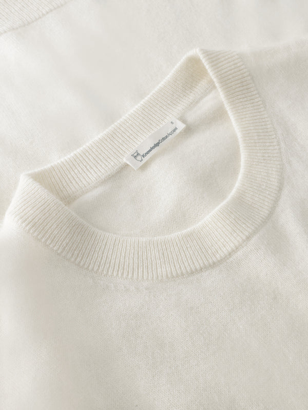 KnowledgeCotton Apparel - WMN Cashmere Crew Neck Knit RWS Knits 1387 Egret