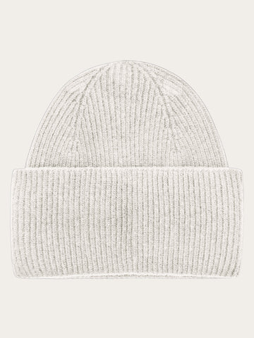 KnowledgeCotton Apparel - UNI Cashmere Rib Beanie RWS Hats 1387 Egret