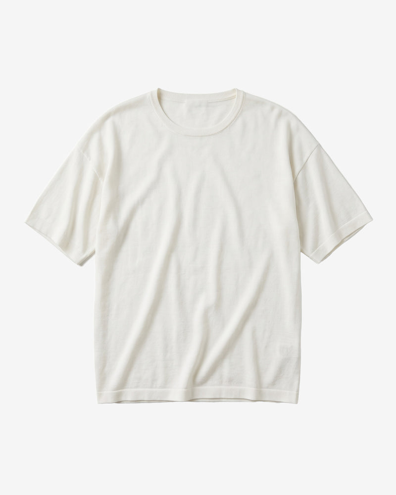 KnowledgeCotton Apparel - WMN Cashmere knit t-shirt Knits 1387 Egret