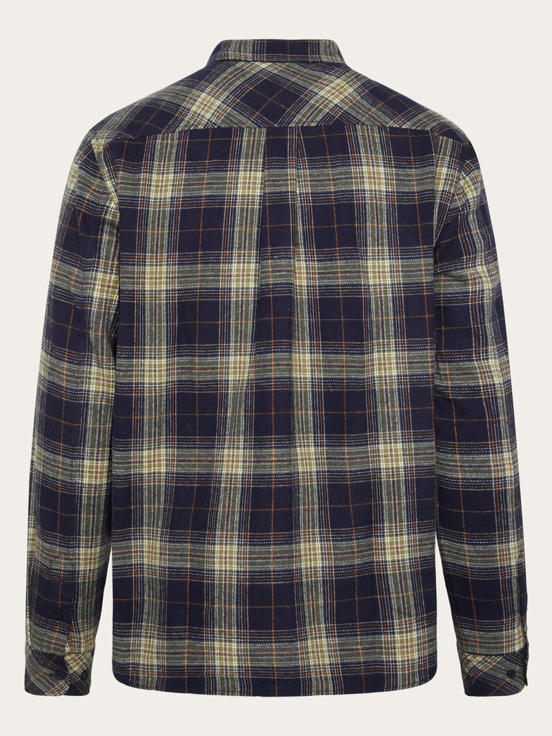 KnowledgeCotton Apparel - MEN Check flannel shirt Shirts 7021 blue check