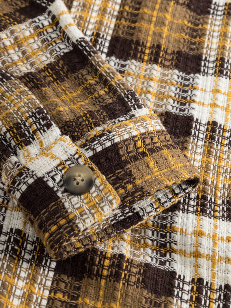 KnowledgeCotton Apparel - MEN Checked overshirt Overshirts 7026 Brown check