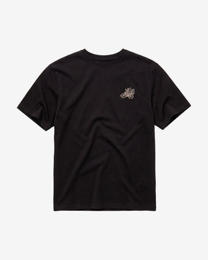 KnowledgeCotton Apparel - MEN Chest embroidery t-shirt T-shirts 1300 Black Jet