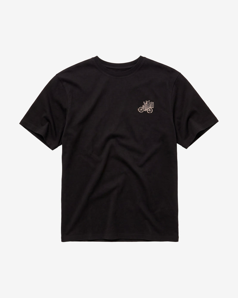 KnowledgeCotton Apparel - MEN Chest embroidery t-shirt T-shirts 1300 Black Jet