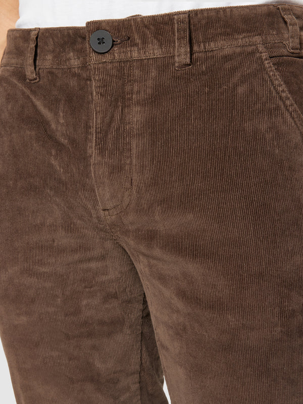KnowledgeCotton Apparel - MEN Chuck regular corduroy pants Pants 1243 Demitasse (brown)