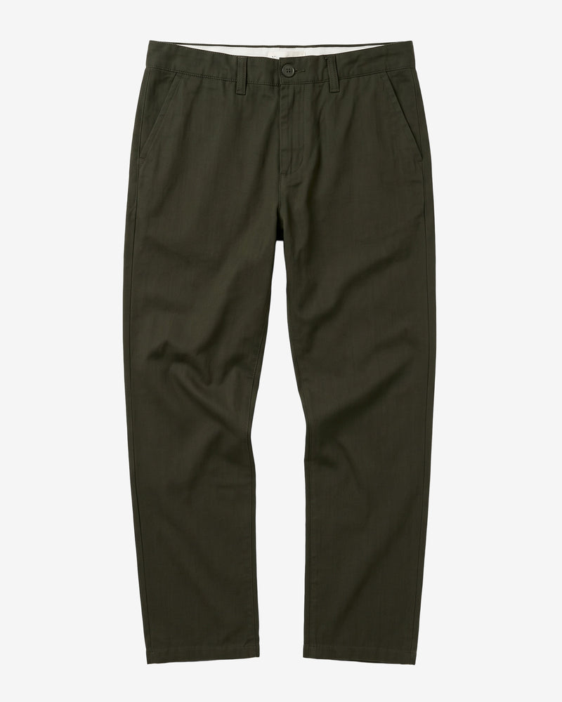 KnowledgeCotton Apparel - MEN Chuck regular herringbone pants Pants 1090 Forest Night