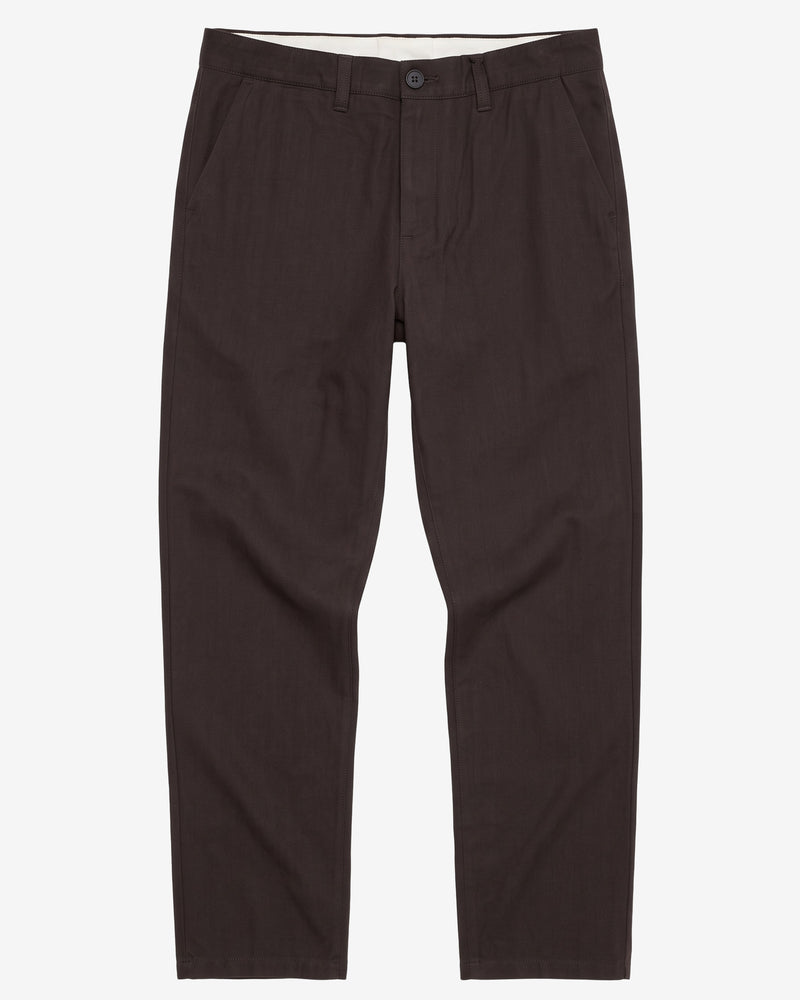KnowledgeCotton Apparel - MEN Chuck regular herringbone pants Pants 1487 Chocolate Torte