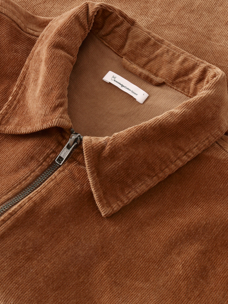 KnowledgeCotton Apparel - MEN Classic 14-wales cotton corduroy zip overshirt - GOTS/Vegan Overshirts 1121 Dachshund