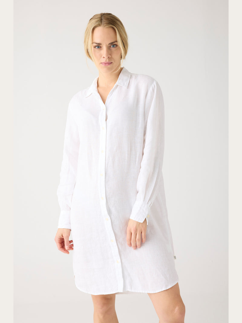 Classic linen dress - Bright White Classic linen dress - Bright White