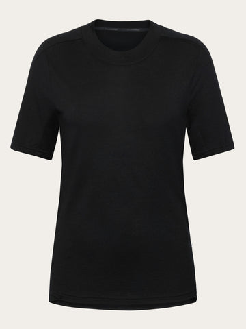 KnowledgeCotton Apparel - WMN Dynamic wool t-shirt T-shirts 1300 Black Jet