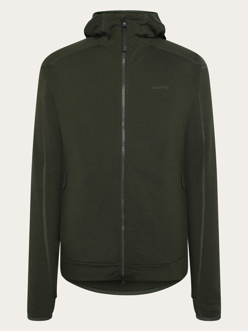 KnowledgeCotton Apparel - MEN Dynamic Wool 320 Fleece hoodie - RWS Fleeces 1090 Forrest Night