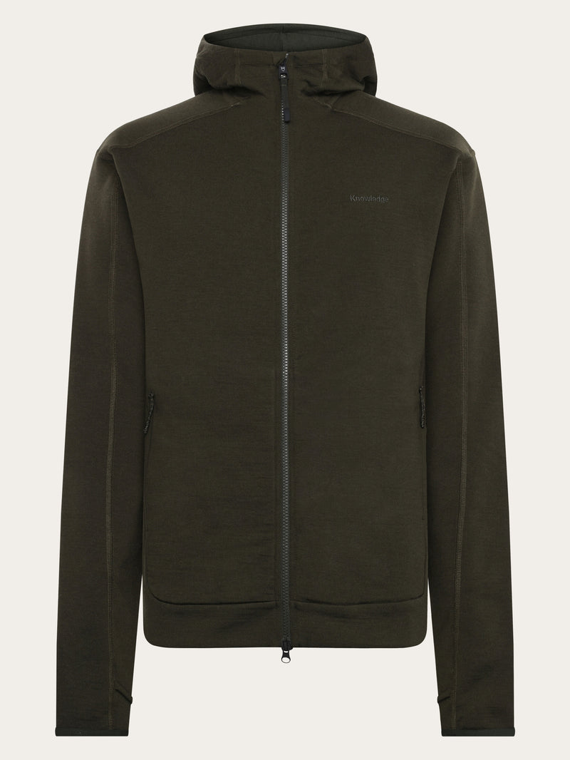 KnowledgeCotton Apparel - MEN Dynamic Wool 320 Fleece hoodie - RWS Fleeces 1090 Forrest Night