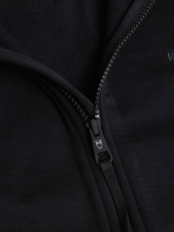 KnowledgeCotton Apparel - MEN Cleaver Wool 320 Fleece hoodie - RWS Fleeces 1300 Black Jet