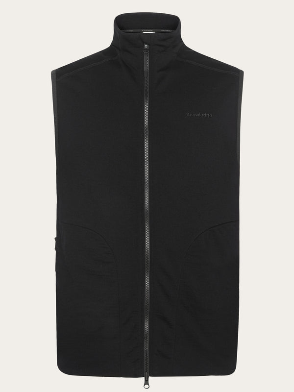 KnowledgeCotton Apparel - UNI Cleaver Wool 320 Fleece vest Fleeces 1300 Black Jet