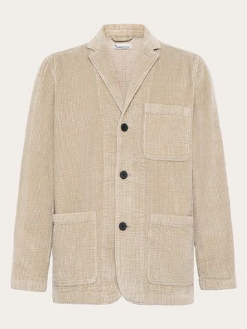 KnowledgeCotton Apparel - MEN Corduroy blazer Overshirts 1228 Light feather gray