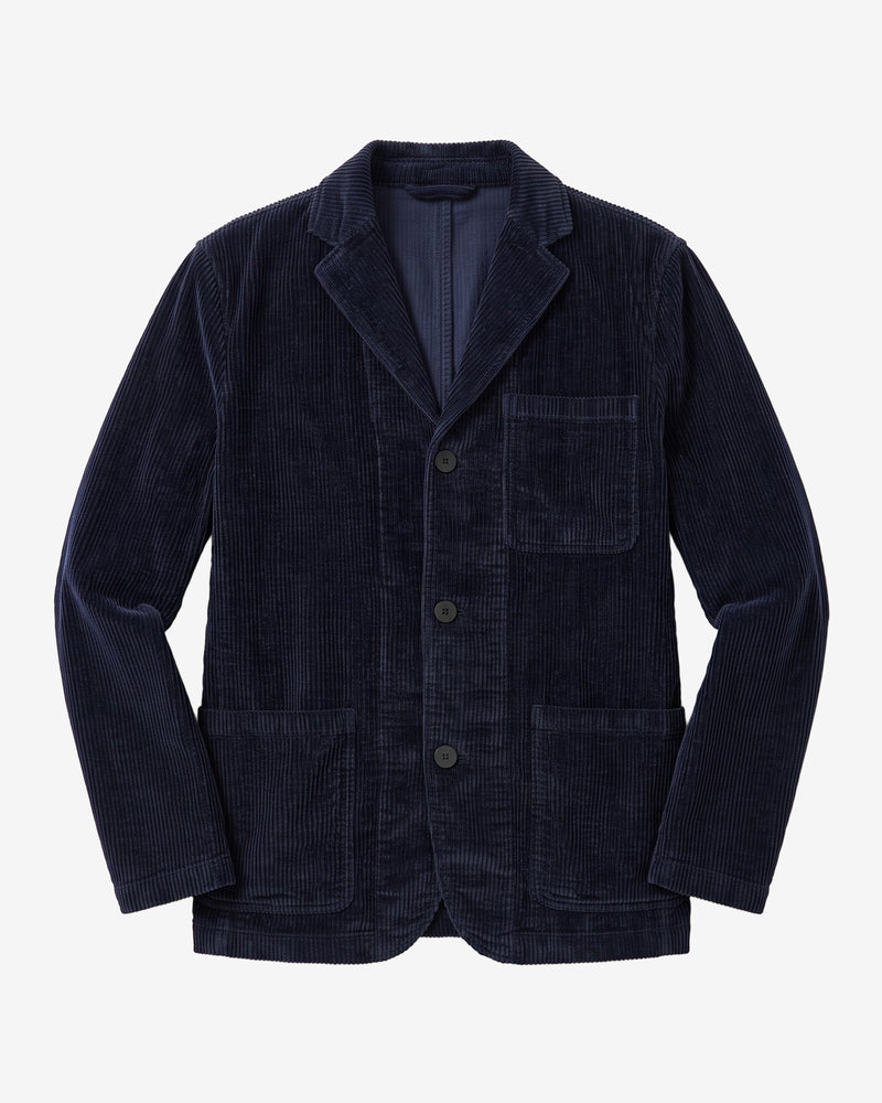 KnowledgeCotton Apparel - MEN Corduroy blazer Overshirts 1412 Night Sky