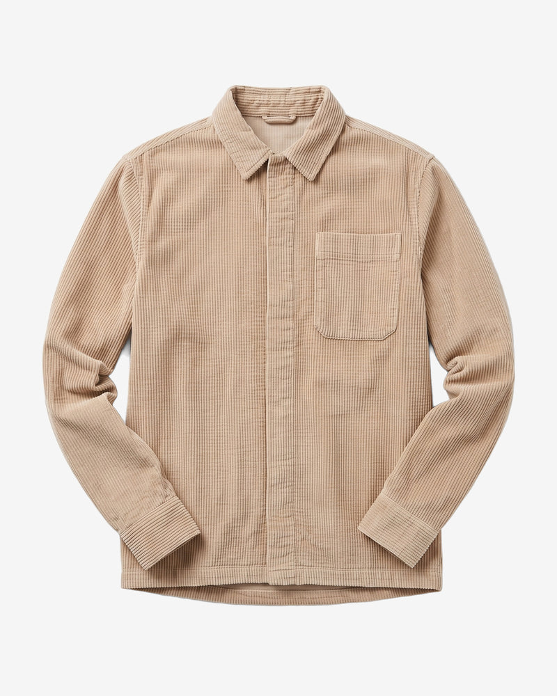 KnowledgeCotton Apparel - MEN Corduroy overshirt Overshirts 1228 Light feather gray