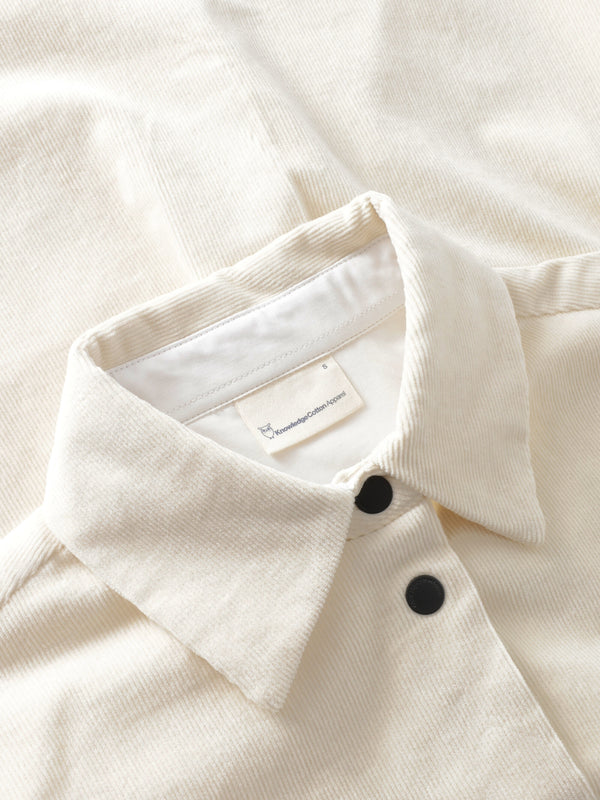KnowledgeCotton Apparel - WMN Corduroy overshirt Overshirts 1387 Egret