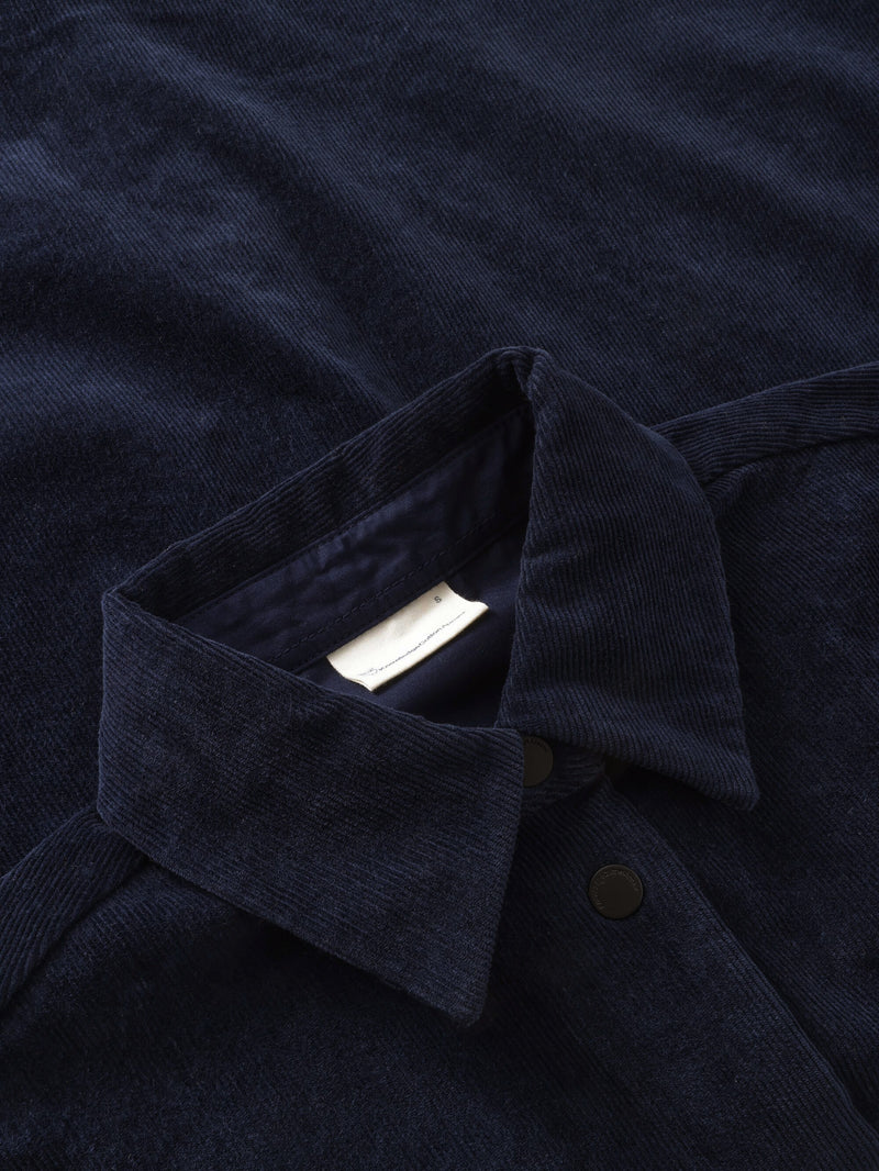 KnowledgeCotton Apparel - WMN Corduroy overshirt Overshirts 1412 Night Sky