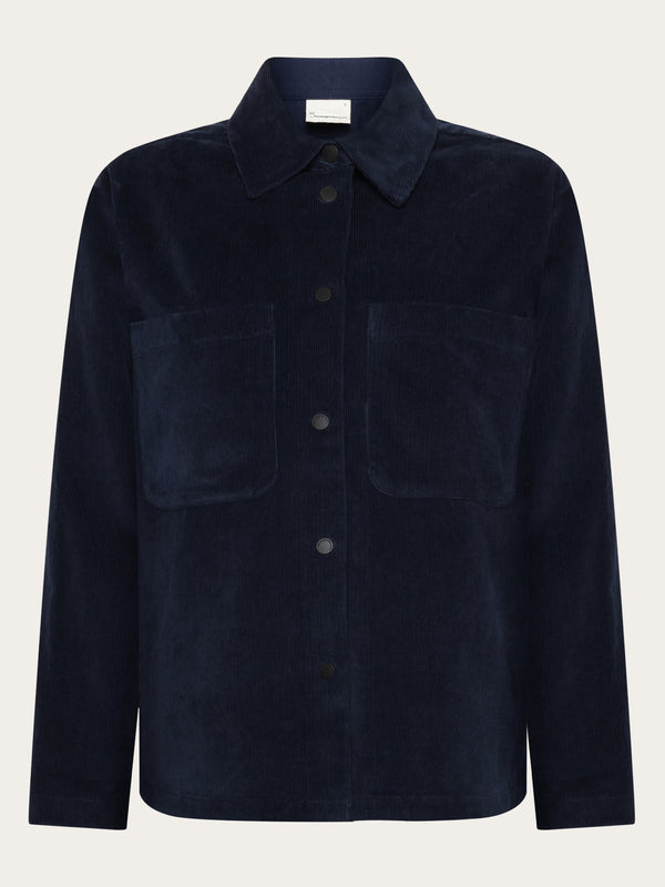 KnowledgeCotton Apparel - WMN Corduroy overshirt Overshirts 1412 Night Sky
