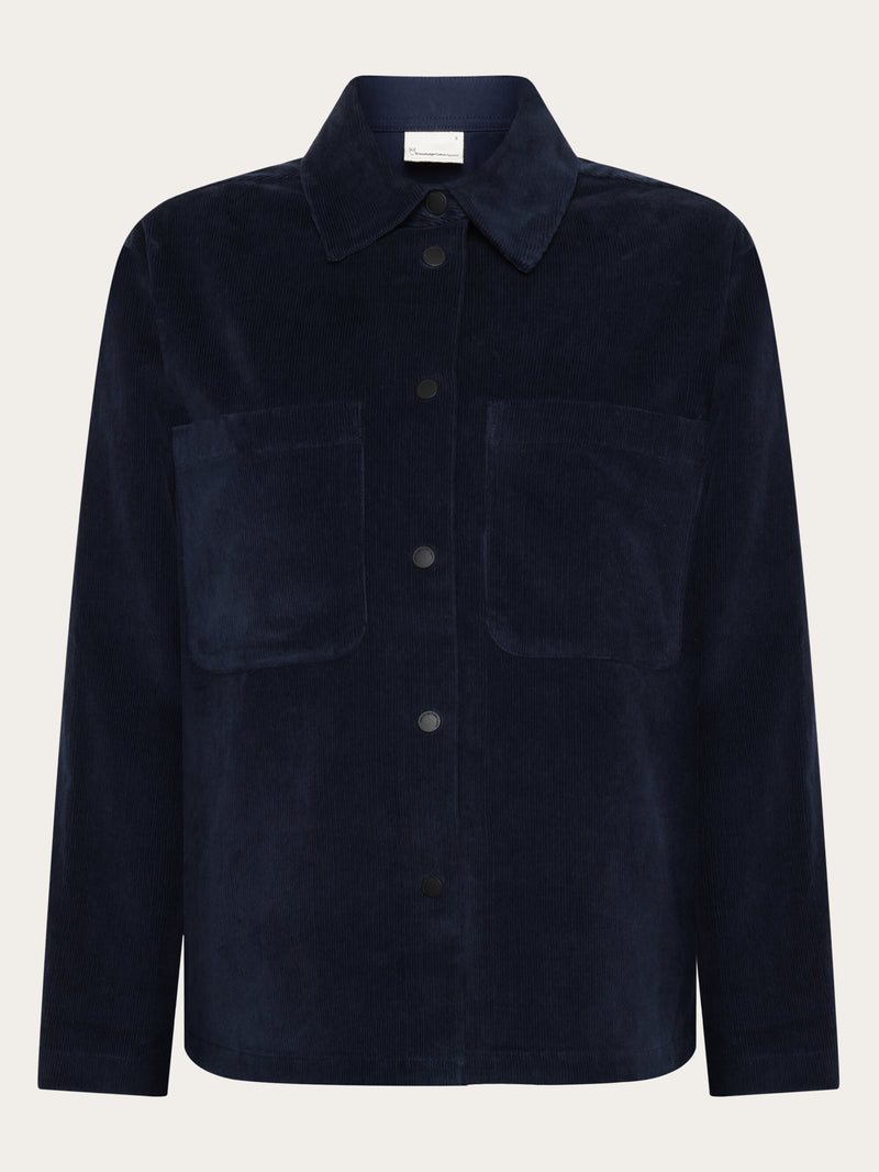 KnowledgeCotton Apparel - WMN Corduroy overshirt Overshirts 1412 Night Sky