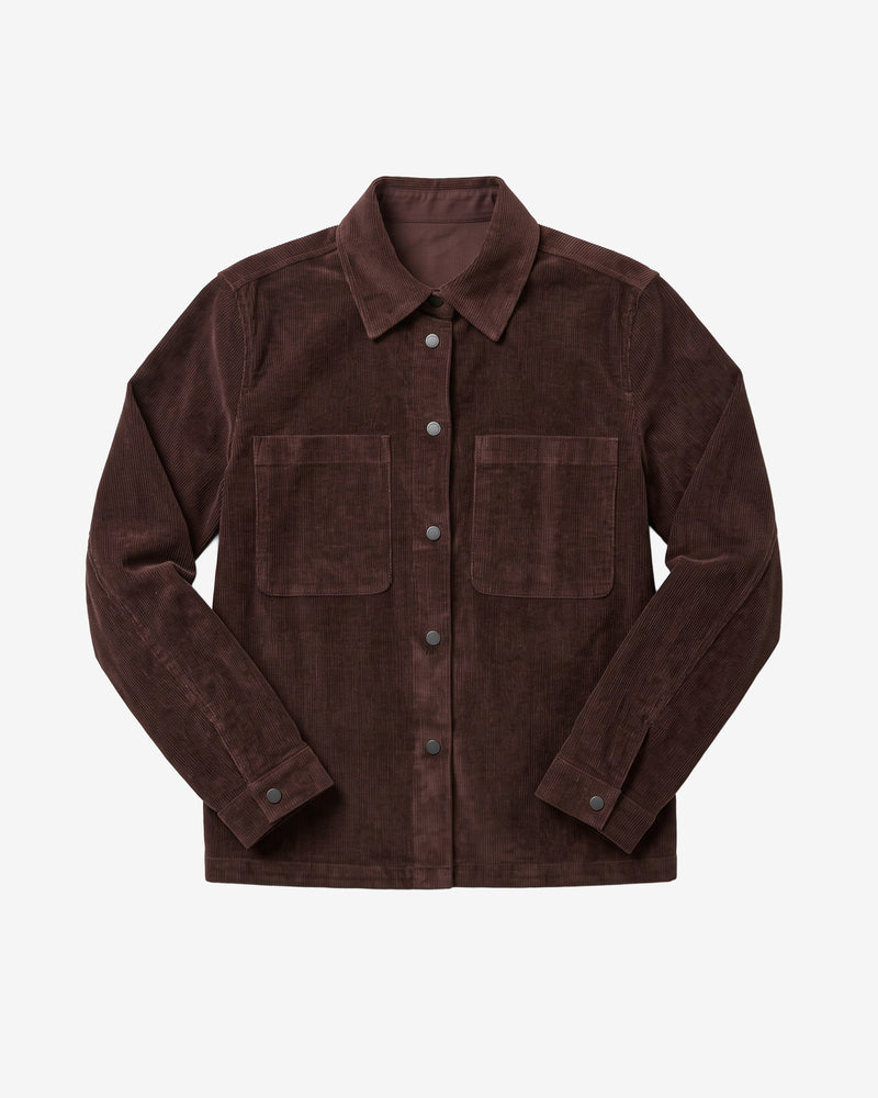 KnowledgeCotton Apparel - WMN Corduroy overshirt Overshirts 1487 Chocolate Torte