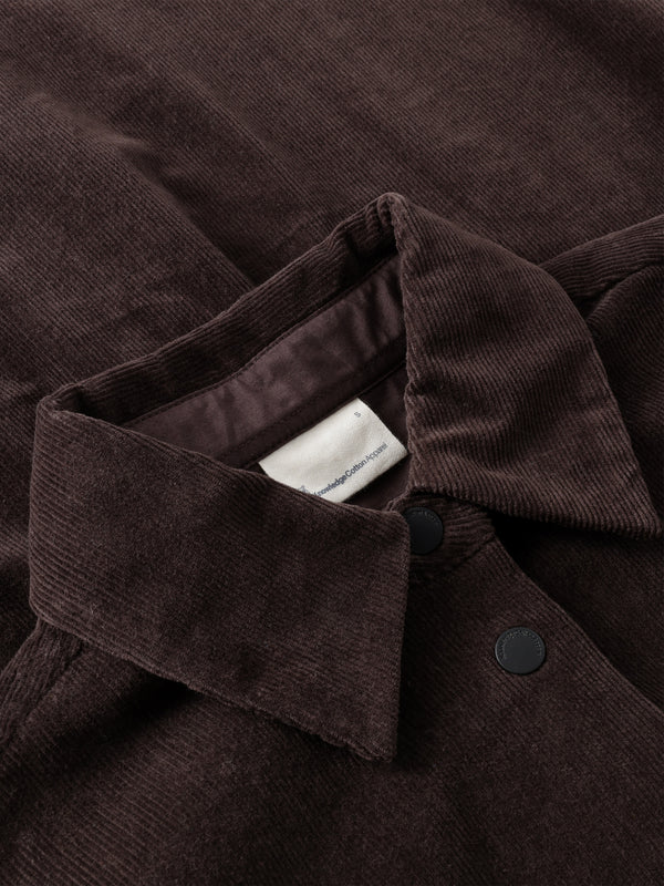 KnowledgeCotton Apparel - WMN Corduroy overshirt Overshirts 1487 Chocolate Torte