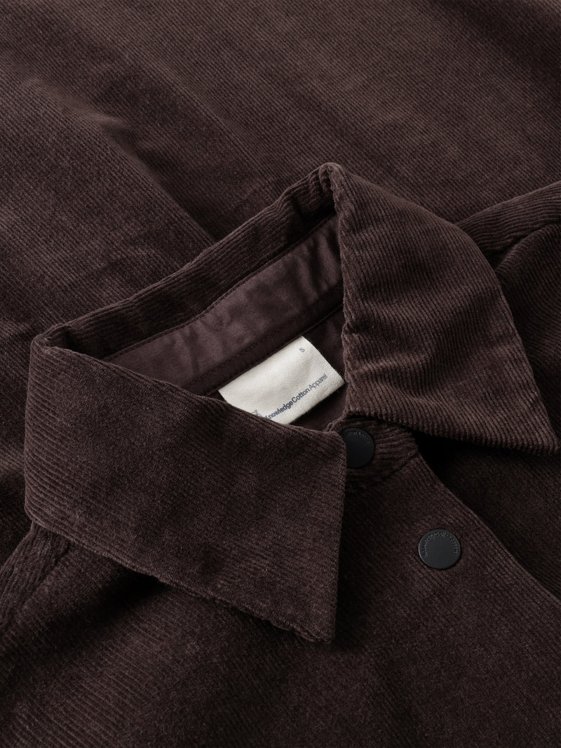 KnowledgeCotton Apparel - WMN Corduroy overshirt Overshirts 1487 Chocolate Torte