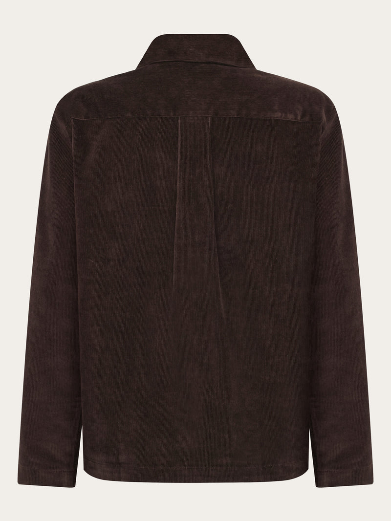 KnowledgeCotton Apparel - WMN Corduroy overshirt Overshirts 1487 Chocolate Torte