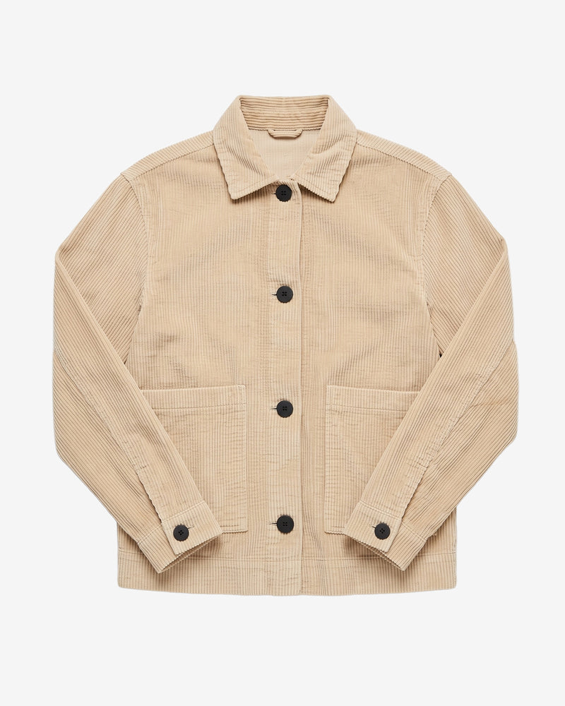 KnowledgeCotton Apparel - WMN Corduroy overshirt Overshirts 1228 Light feather gray