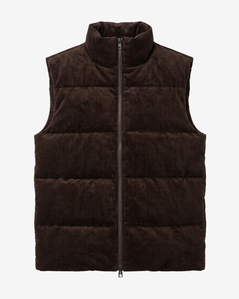 KnowledgeCotton Apparel - MEN Corduroy puffer vest Vests 1487 Chocolate Torte