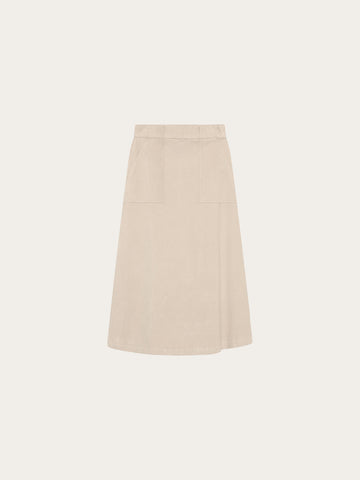 KnowledgeCotton Apparel - WMN Corduroy skirt Skirts 1228 Light feather gray