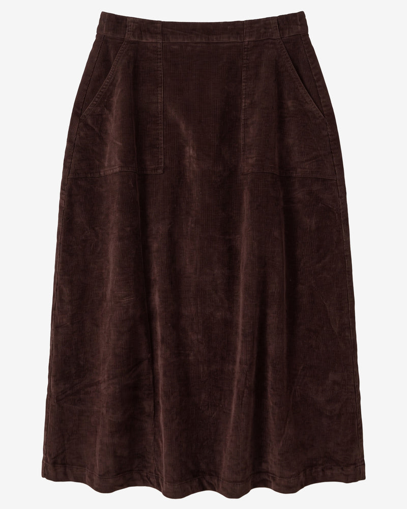 KnowledgeCotton Apparel - WMN Corduroy skirt Skirts 1487 Chocolate Torte